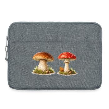Waldpilze Pilze im Aquarellstil - Laptoptasche 15" - Grau meliert - Vorne