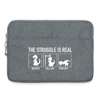 Le défi, c’est le vrai t-shirt de sport Dino - Sacoche pour ordinateur portable 15 pouces - gris chiné - Devant
