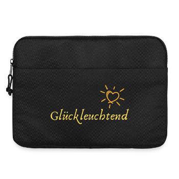 Glückleuchtend - Wortschätze - vergessene Wörter - Laptoptasche 15" - Schwarz - Vorne