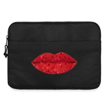 Intensiv rote geometrische Lippen - Laptoptasche 15" - Schwarz - Vorne
