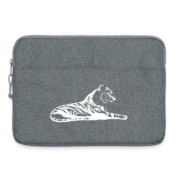 Eleganter Tiger mit Tribal-Design - Laptoptasche 15" - Grau meliert - Vorne