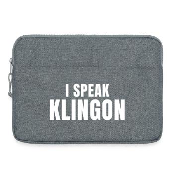 Klingon, cult series, comedy - Laptop bag 15" - heather grey - Front