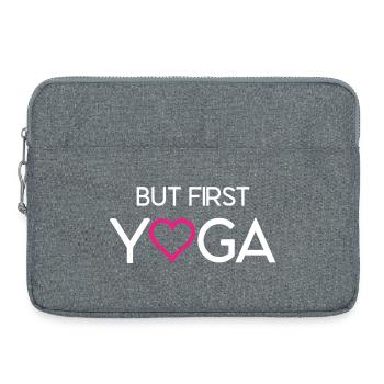 Aber zuerst Yoga - Laptoptasche 15" - Grau meliert - Vorne