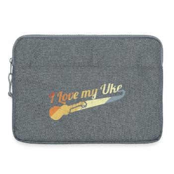 Ich liebe meine Uke - Laptoptasche 15" - Grau meliert - Vorne