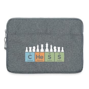 retro Schach Periodensystem coole Sprüche vintage - Laptoptasche 15" - Grau meliert - Vorne