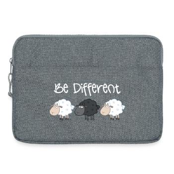 Schwarzes Schaf Be Different Geschenk Weihnachten - Laptoptasche 15" - Grau meliert - Vorne