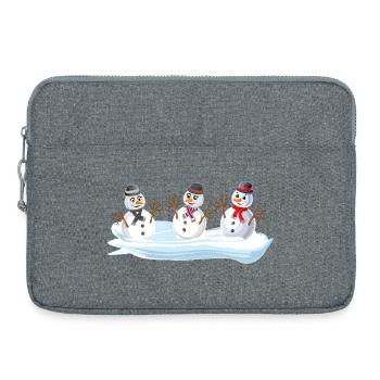 Snowmen - Schneemann Weihnachtstrupp - Laptoptasche 15" - Grau meliert - Vorne