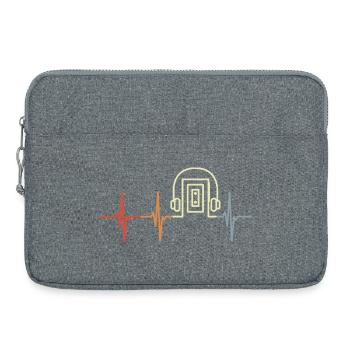 Vintage Cassette Player Heart Line - Laptop bag 15" - heather grey - Front