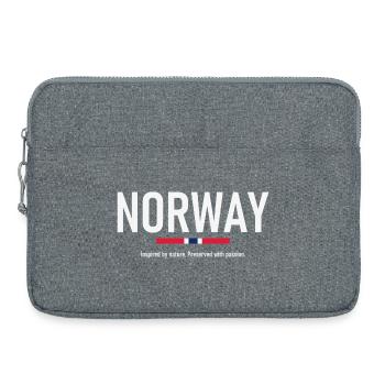 Norway - Norge - Norwegen - Flagge - Skandinavien - Laptoptasche 15" - Grau meliert - Vorne