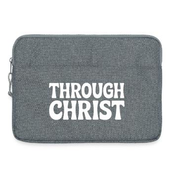 Trough Christ Jesus Christians Faith - Laptop bag 15" - heather grey - Front