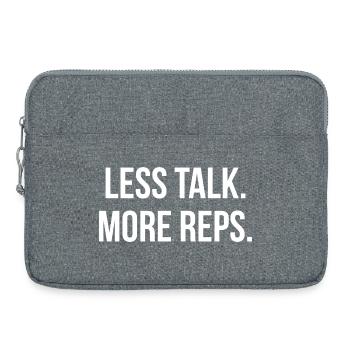 LESS TALK. MORE REPS. | Greyline Official - Laptop bag 15" - heather grey - Front