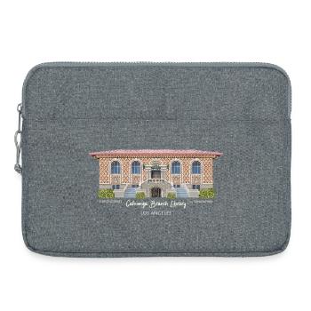 Los Angeles, Bibliothèque Cahuenga Dessin à la main, - Sacoche pour ordinateur portable 15 pouces - gris chiné - Devant