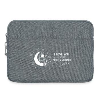 Je t’aime jusqu’à la lune et retour gribouille - Sacoche pour ordinateur portable 15 pouces - gris chiné - Devant