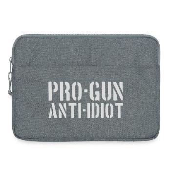 Pro-guns, anti-idiot - Laptop bag 15" - heather grey - Front