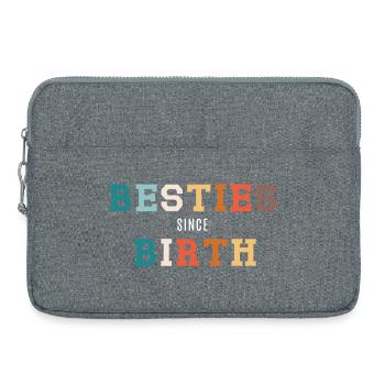 Besties since birth - Laptop bag 15" - heather grey - Front