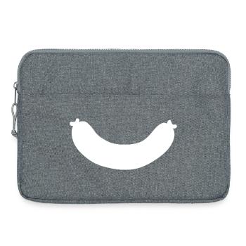 Wurst Metzgerei Verkäufer Vorlage - Laptoptasche 15" - Grau meliert - Vorne