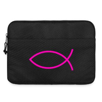 Jésus poisson rose ichthys poisson poisson poisson - Sacoche pour ordinateur portable 15 pouces - noir - Devant