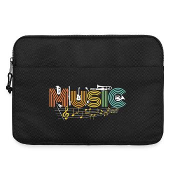 MUSIC Vibes – Colorful Notes & Instruments - Laptop bag 15" - black - Front