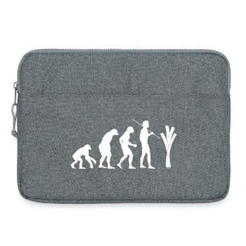 Evolution des Lauchs (weiß) - Laptoptasche 15" - Grau meliert - Vorne