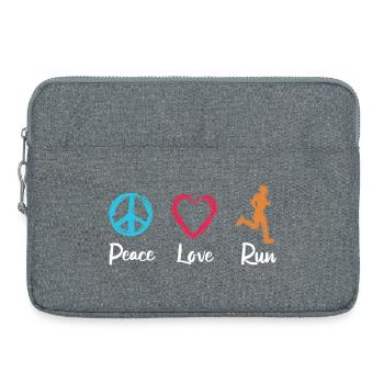 Peace Love Running - Laptop bag 15" - heather grey - Front