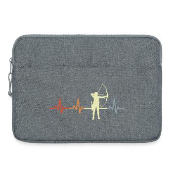 Bogensportlerin Herzlinie - Laptoptasche 15" - Grau meliert - Vorne