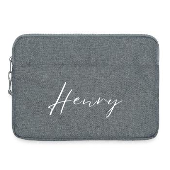 Henry Name T-Shirt Geschenk Für Männer - Laptoptasche 15" - Grau meliert - Vorne