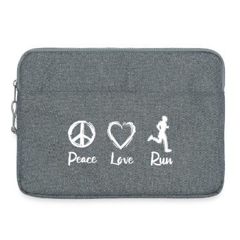 Peace Love Run - Laptoptasche 15" - Grau meliert - Vorne