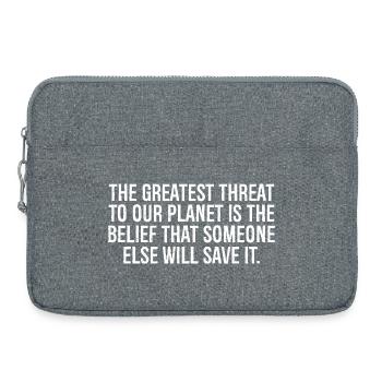 the greatest threat to our planet is the belief - Laptoptasche 15" - Grau meliert - Vorne