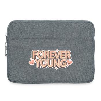 Forever Young – Verspielte Retro-Schrift - Laptoptasche 15" - Grau meliert - Vorne