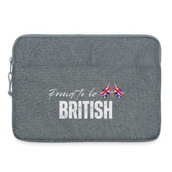 Proud British, I love the UK - Laptop bag 15" - heather grey - Front