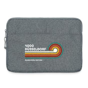 Düsseldorf Retro Shirt 4000 PLZ Postleitzahl  - Laptoptasche 15" - Grau meliert - Vorne