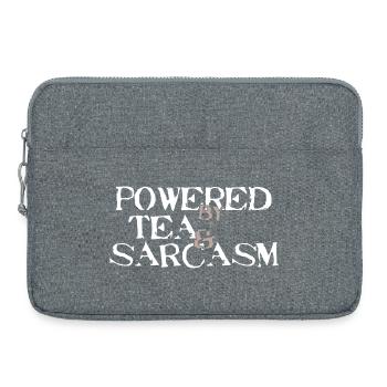 Propulsé par le thé et le sarcasme - Sacoche pour ordinateur portable 15 pouces - gris chiné - Devant