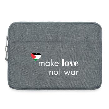 Faites l’amour, pas la guerre - Palestine - Sacoche pour ordinateur portable 15 pouces - gris chiné - Devant