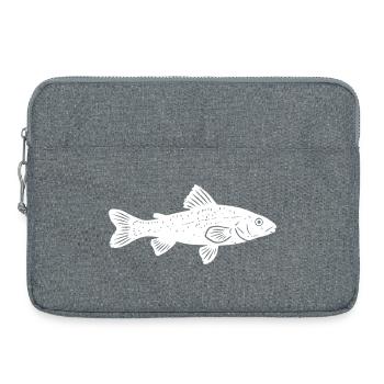 Äsche Fisch Angler Natur Vektor - Laptoptasche 15" - Grau meliert - Vorne