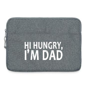 Hi Hungry I'm Dad — Bold Distressed Tee - Laptop bag 15" - heather grey - Front