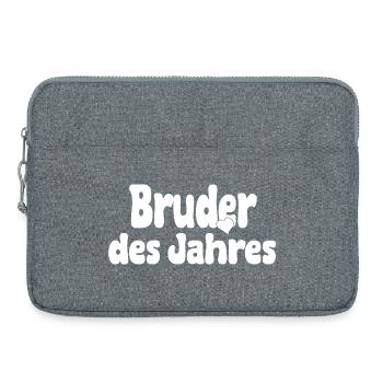 Bruder des Jahres – Herz - Laptoptasche 15" - Grau meliert - Vorne