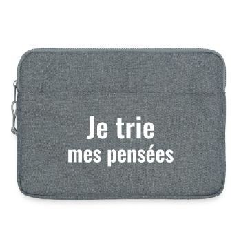 Je trie mes pensées  - Sacoche pour ordinateur portable 15 pouces - gris chiné - Devant