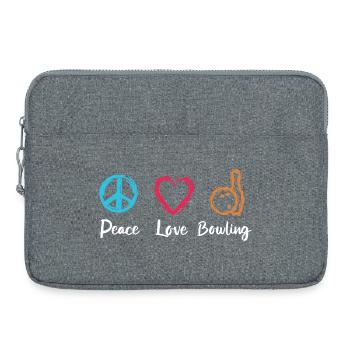 Frieden Liebe Bowling - Laptoptasche 15" - Grau meliert - Vorne