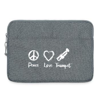 Peace Love Trumpet - Laptop bag 15" - heather grey - Front