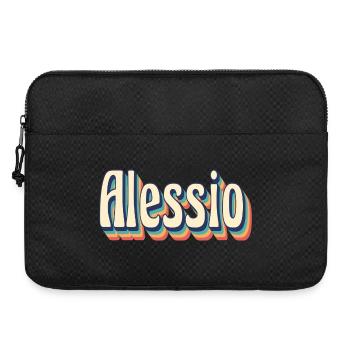 Alessio Retro Vintage T-Shirt T-Shirt Geschenk - Laptoptasche 15" - Schwarz - Vorne