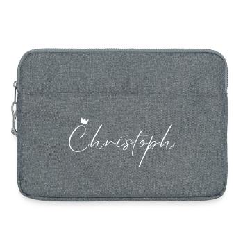 Christoph Name T-Shirt Geschenk Für Männer - Laptoptasche 15" - Grau meliert - Vorne