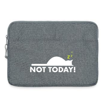Not today – Funny cat saying - Laptop bag 15" - heather grey - Front