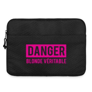 T shirt woman humor danger blonde real - Laptop bag 15" - black - Front