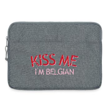 Kiss Me Belgium T-Shirt - Sacoche pour ordinateur portable 15 pouces - gris chiné - Devant