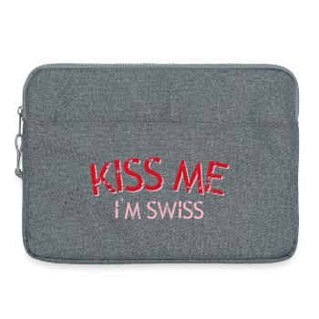 Embrasse-moi je suis suisse - Sacoche pour ordinateur portable 15 pouces - gris chiné - Devant