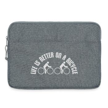 La vie est meilleure à vélo. Cyclisme Sport - Sacoche pour ordinateur portable 15 pouces - gris chiné - Devant