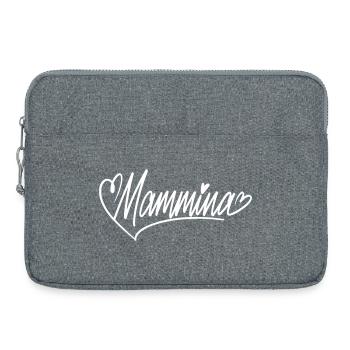 Mammina Typography - Italian Mom - Laptop bag 15" - heather grey - Front