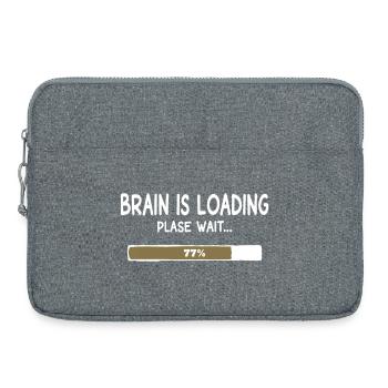 Charger le cerveau – Humour de barre de chargement - Sacoche pour ordinateur portable 15 pouces - gris chiné - Devant