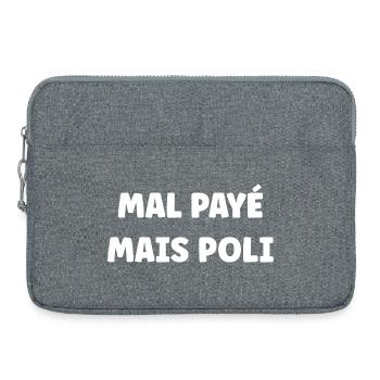 Poorly paid but polite - Laptop bag 15" - heather grey - Front