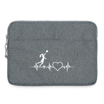 Volley-ball, ECG, battement cardiaque, pouls, joueur de volley-ball - Sacoche pour ordinateur portable 15 pouces - gris chiné - Devant
